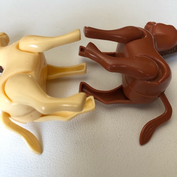 Vintage MACAU Horse Figures Toy Farm Animal Moveable Legs Tail Tan & Brown 3” - Picture 6 of 12